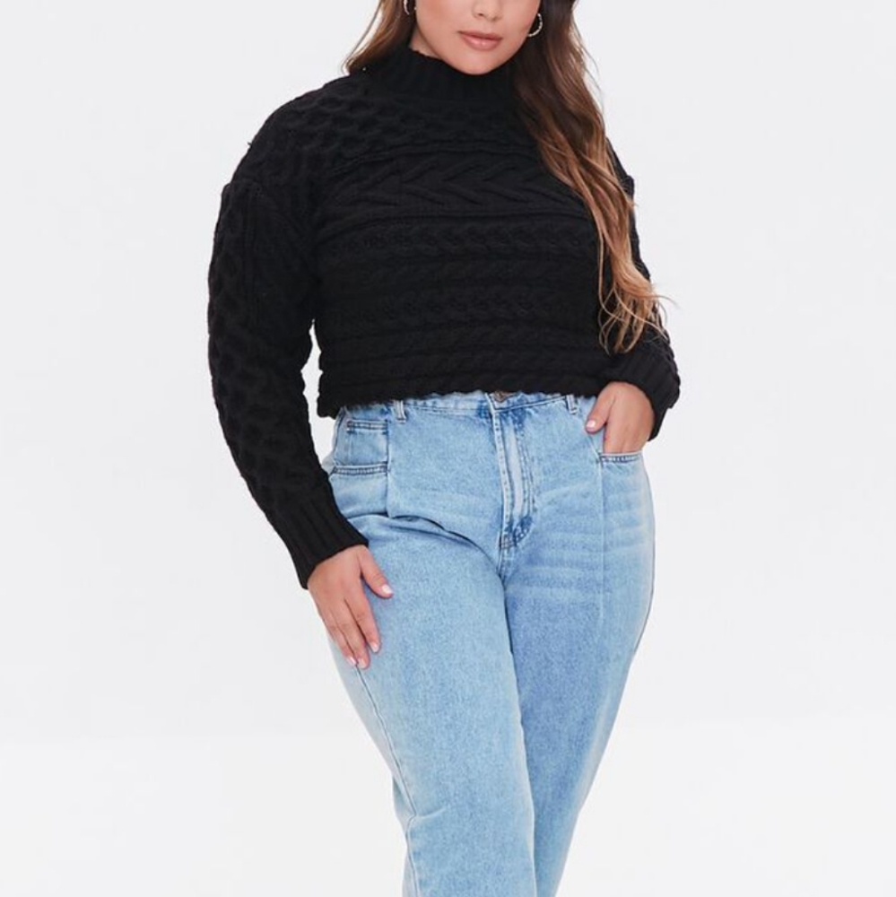 Forever 21 Women's Black Knit Sweater Plus Size 1X